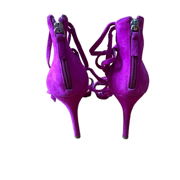 💝BP EUC Strappy suede magenta heeled sandals, sz 9 - Picture 2 of 5
